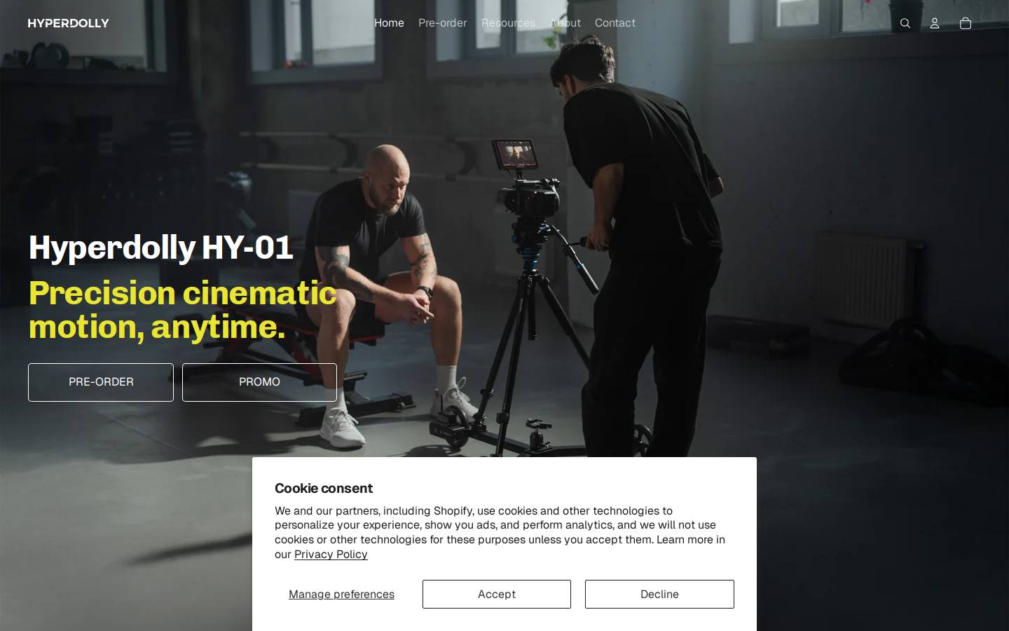 hyperdolly.com homepage screenshot