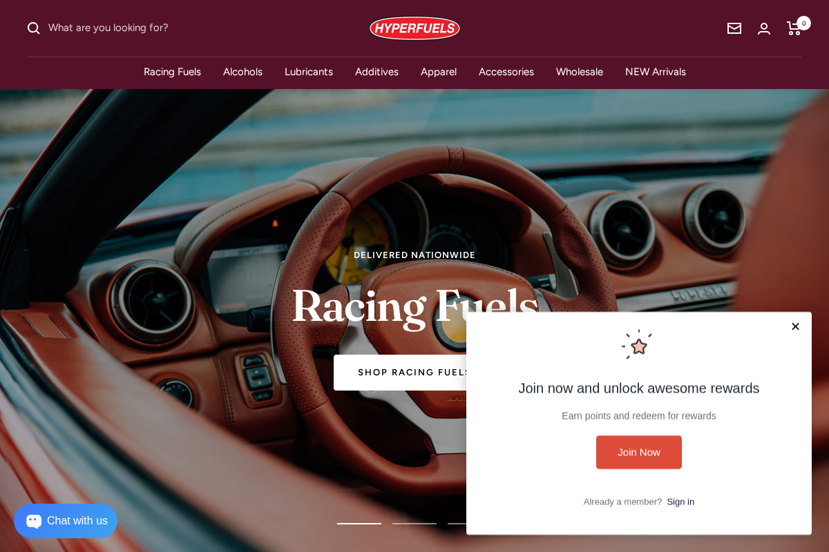 Hyperfuels homepage screenshot