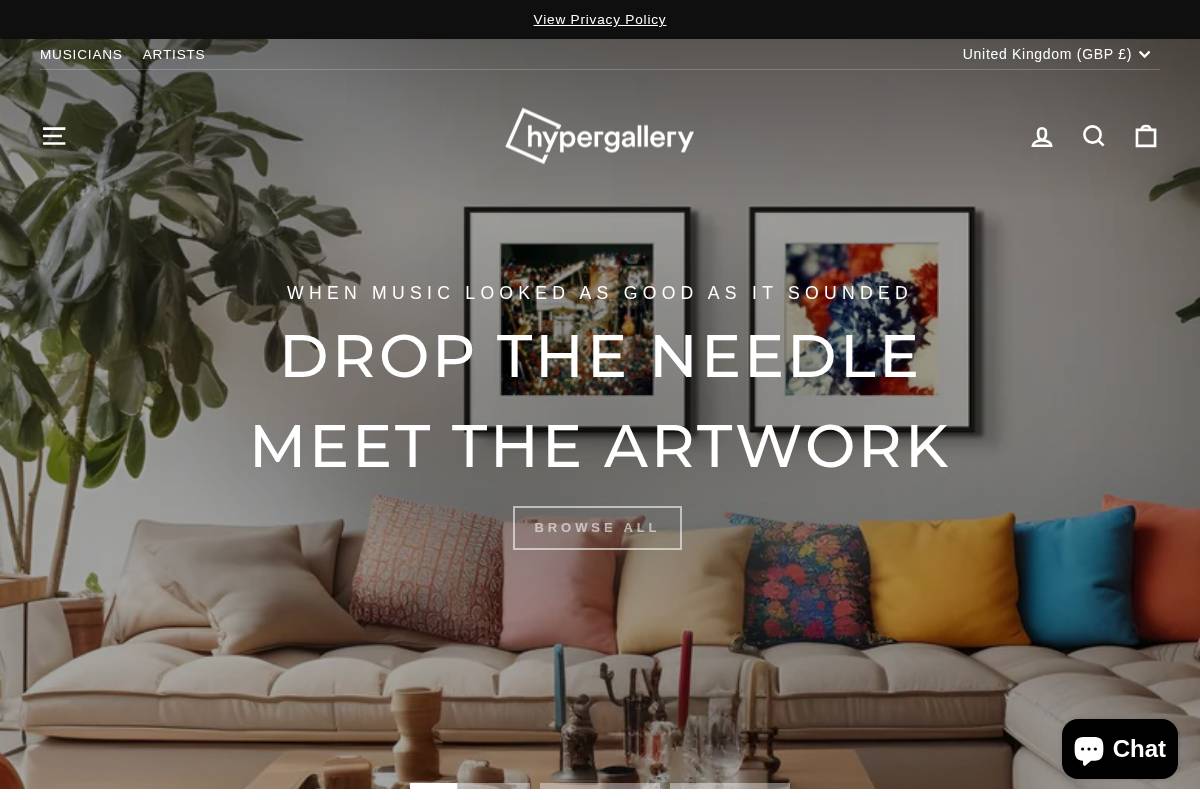 hypergallery.com homepage screenshot