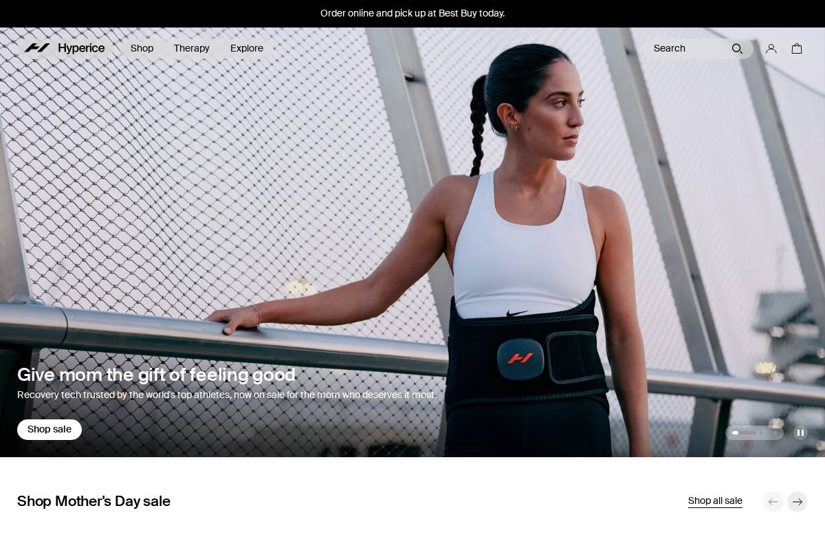 Hyperice homepage screenshot
