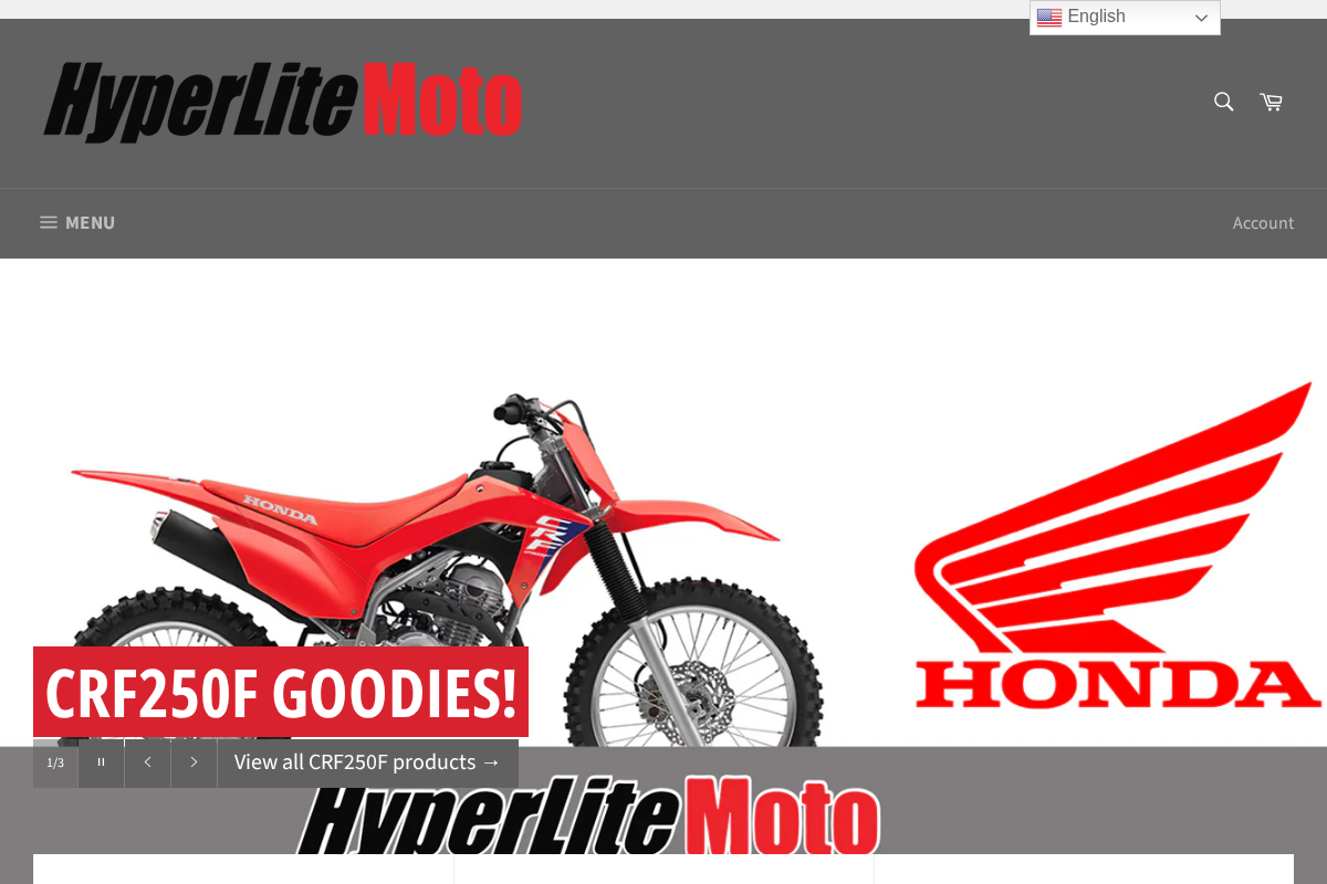 HyperLite Moto homepage screenshot
