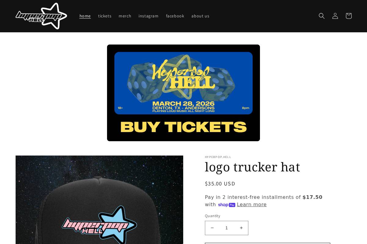 hyperpophell.com homepage screenshot