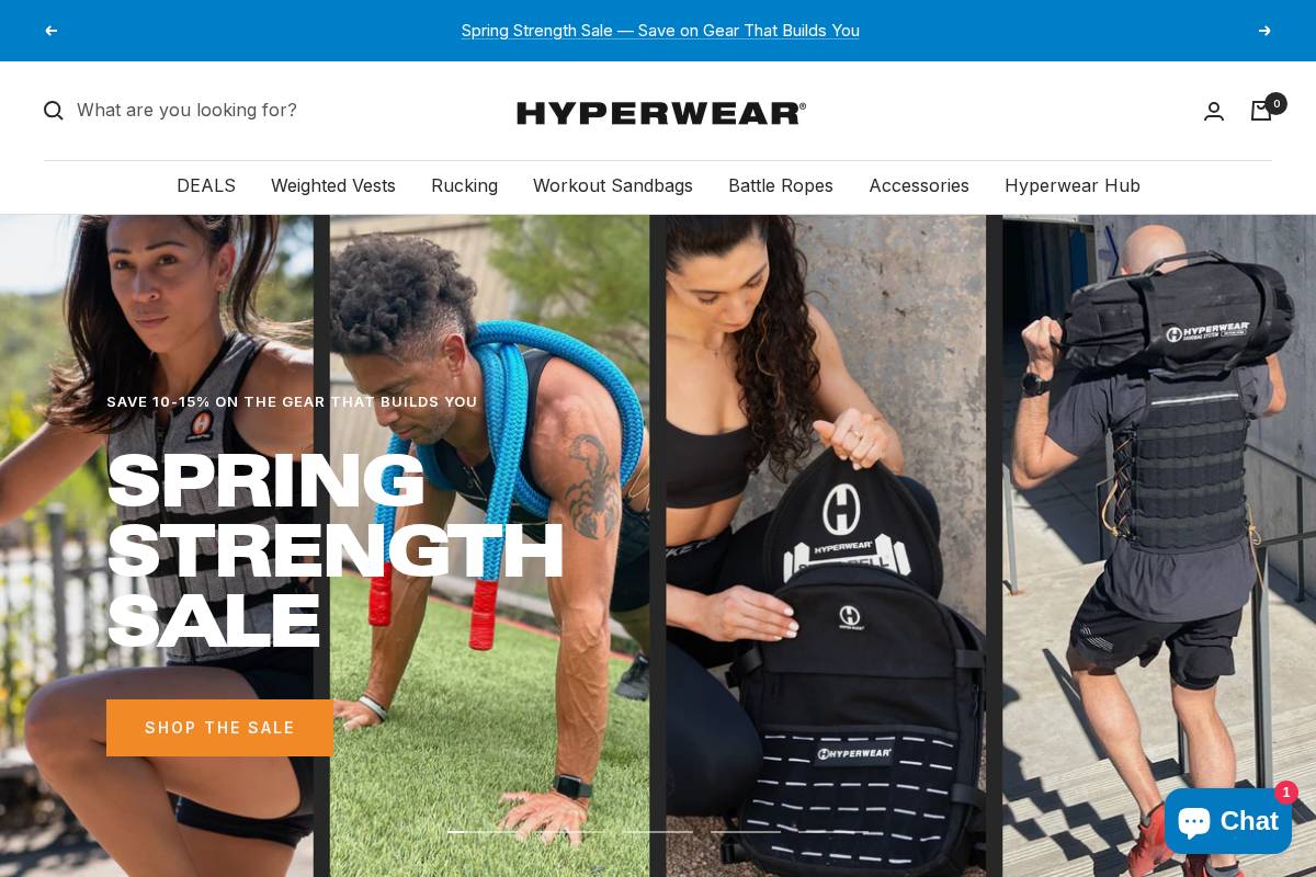 hyperwear.com homepage screenshot