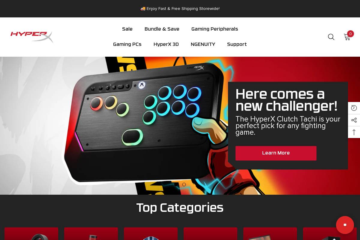 hyperx.com homepage screenshot