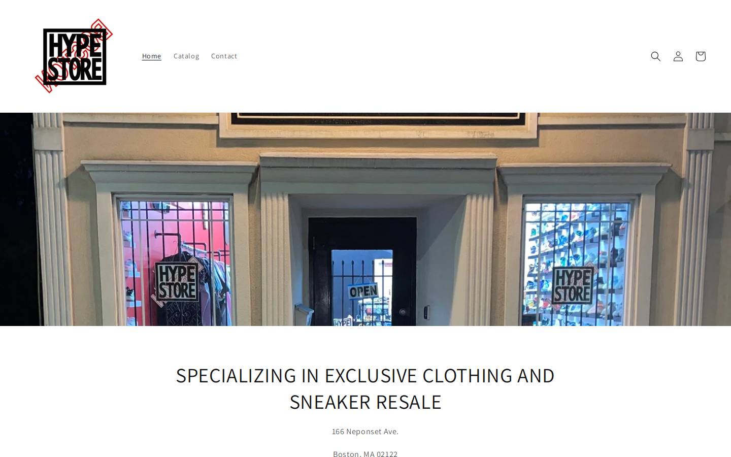 hypestoreboston.com homepage screenshot