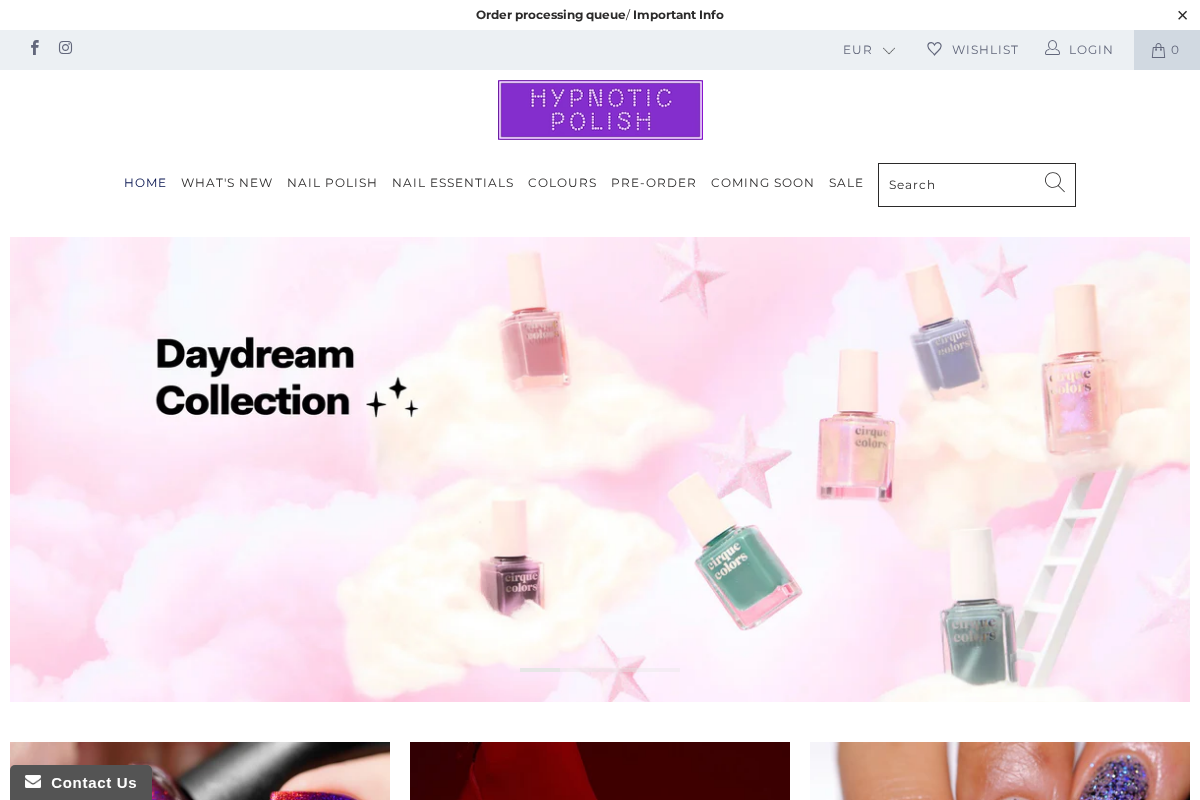 Hypnotic Polish homepage screenshot