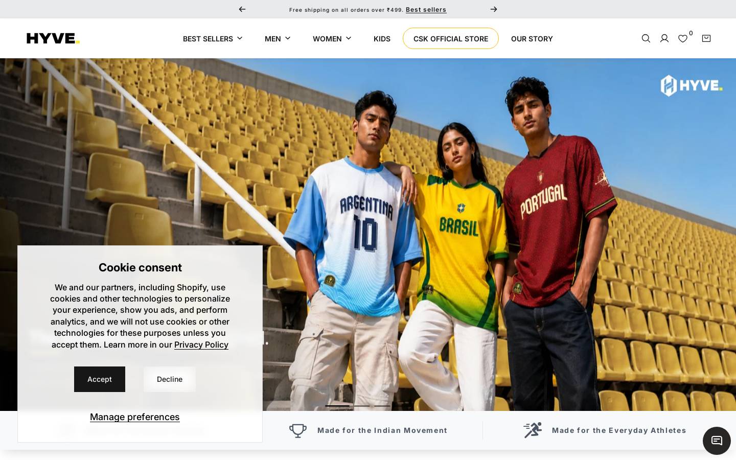 hyvesports.com homepage screenshot
