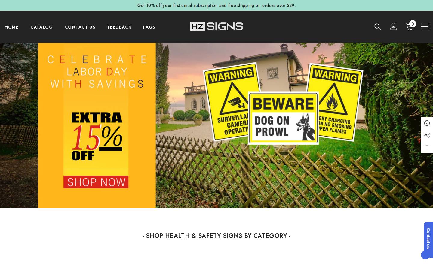 hzsigns.com homepage screenshot