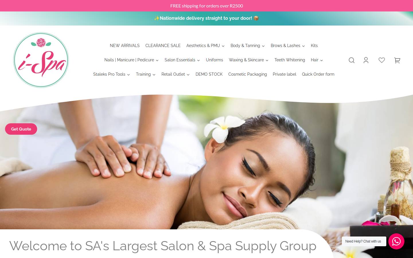 i-spa.co.za homepage screenshot