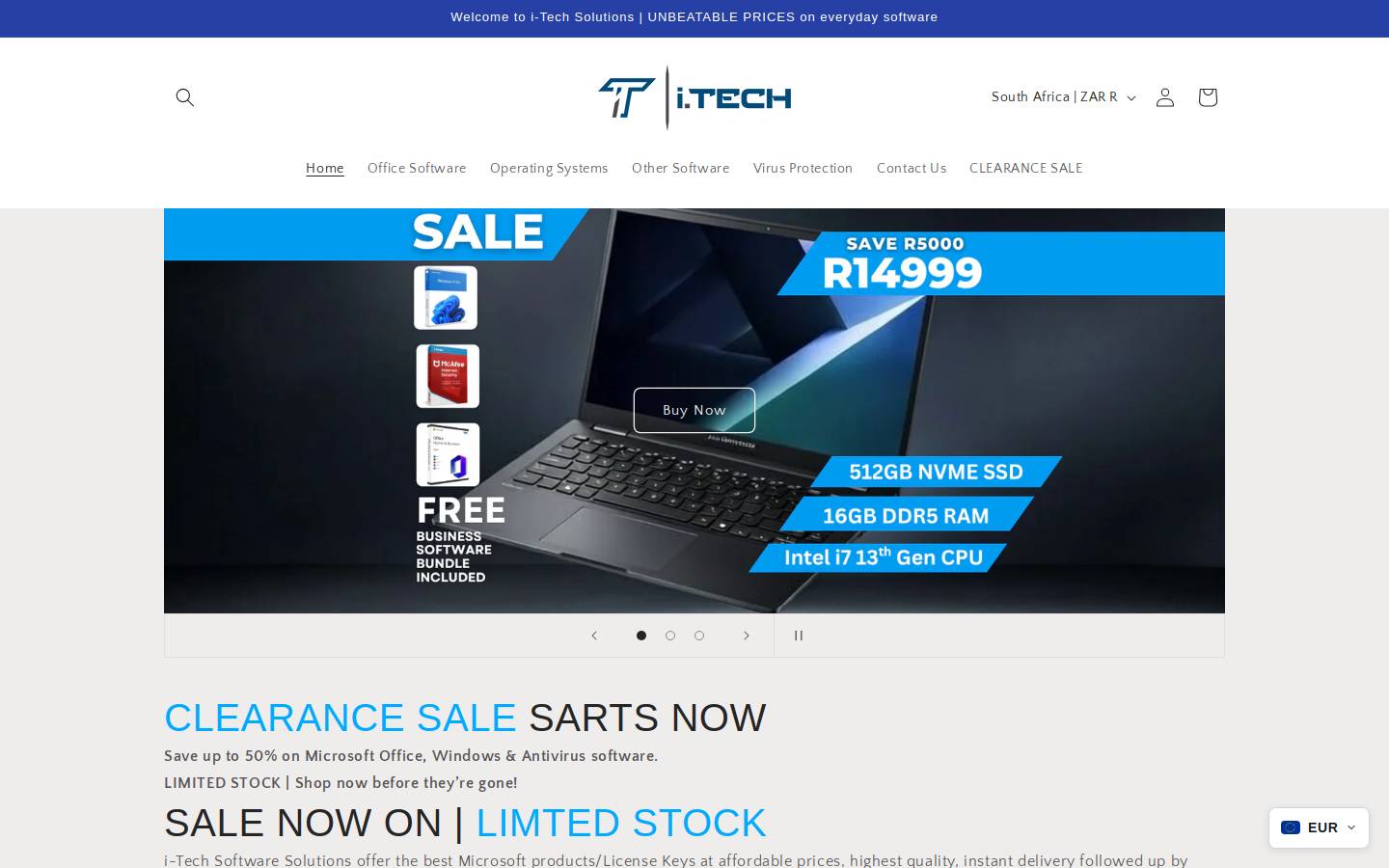 i-tech.co.za homepage screenshot
