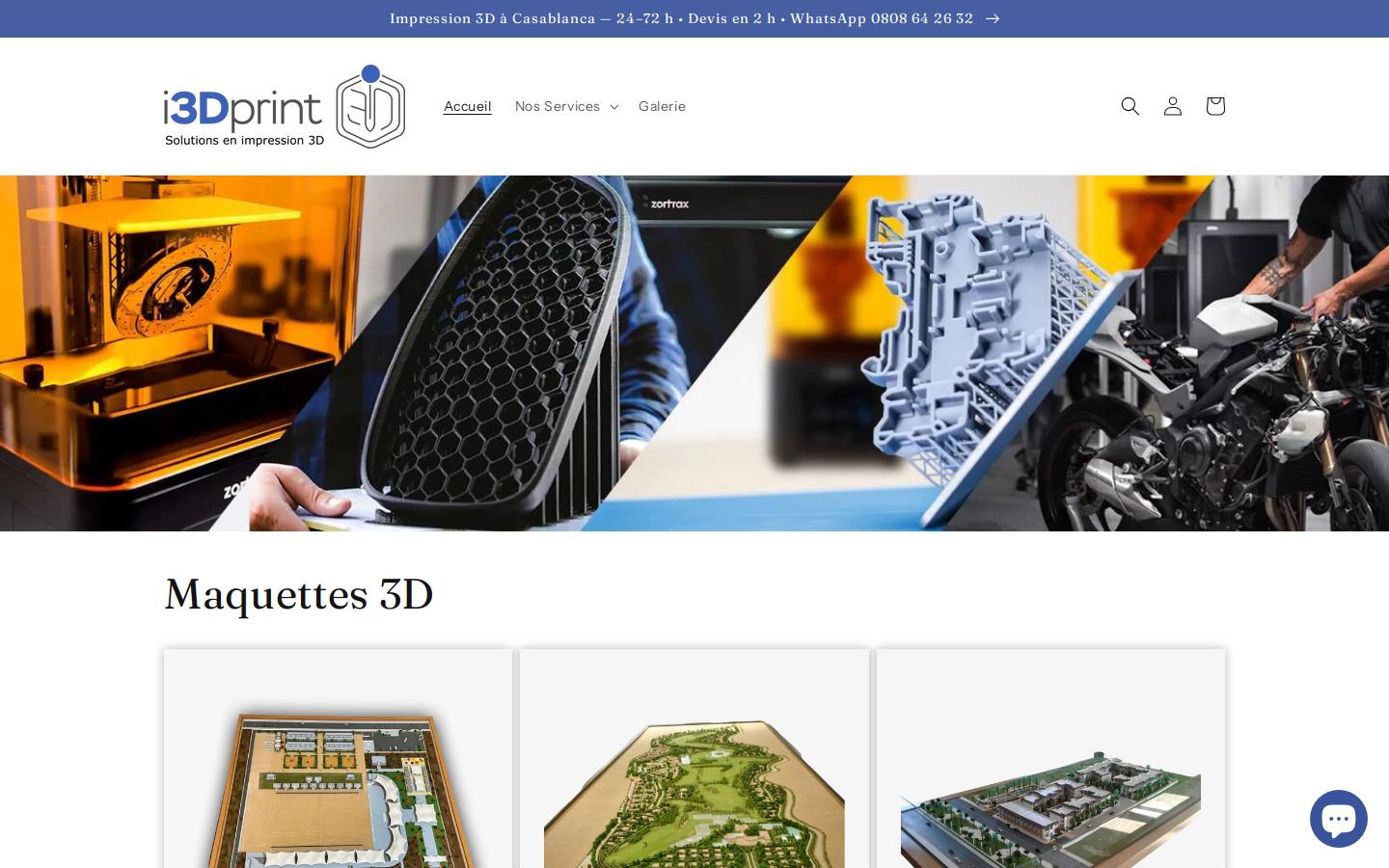 i3dprint.ma homepage screenshot
