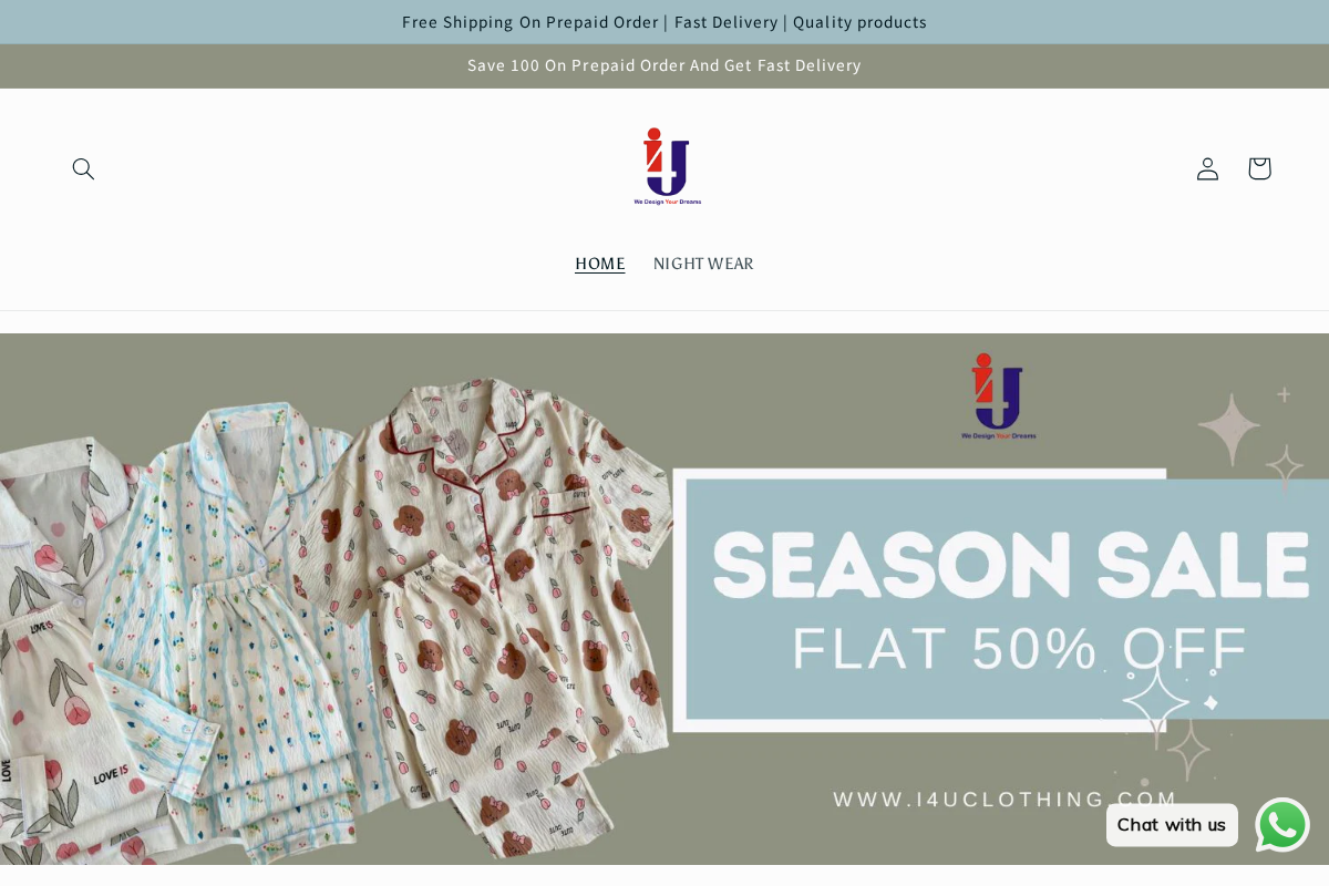 I4U Clothing homepage screenshot