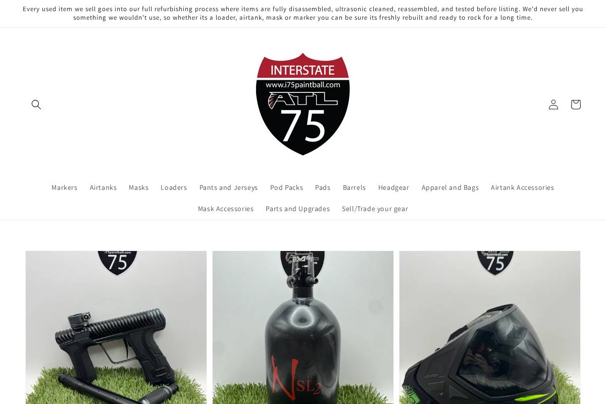 i75paintball.com homepage screenshot