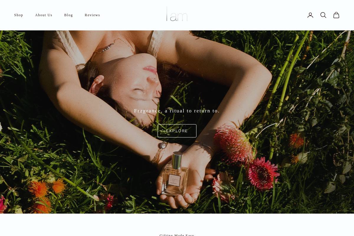 iamfragrance.com homepage screenshot