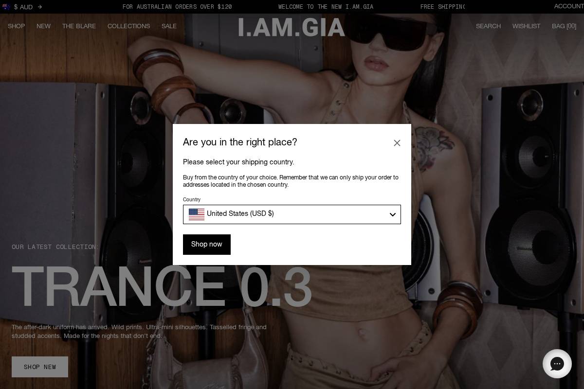 I.AM.GIA homepage screenshot