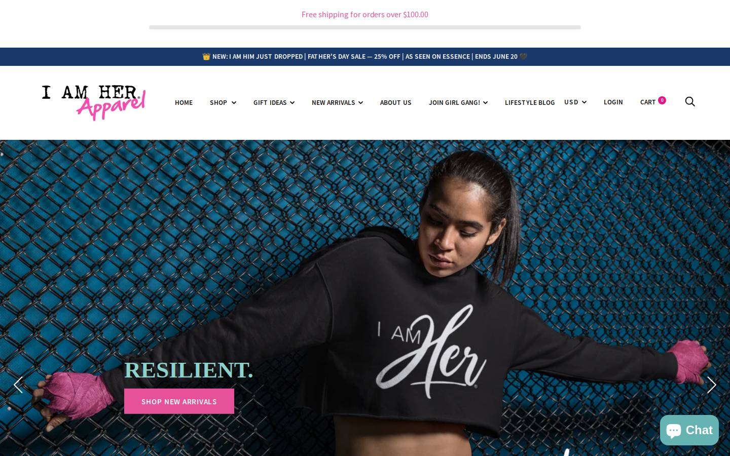 iamherapparel.com homepage screenshot