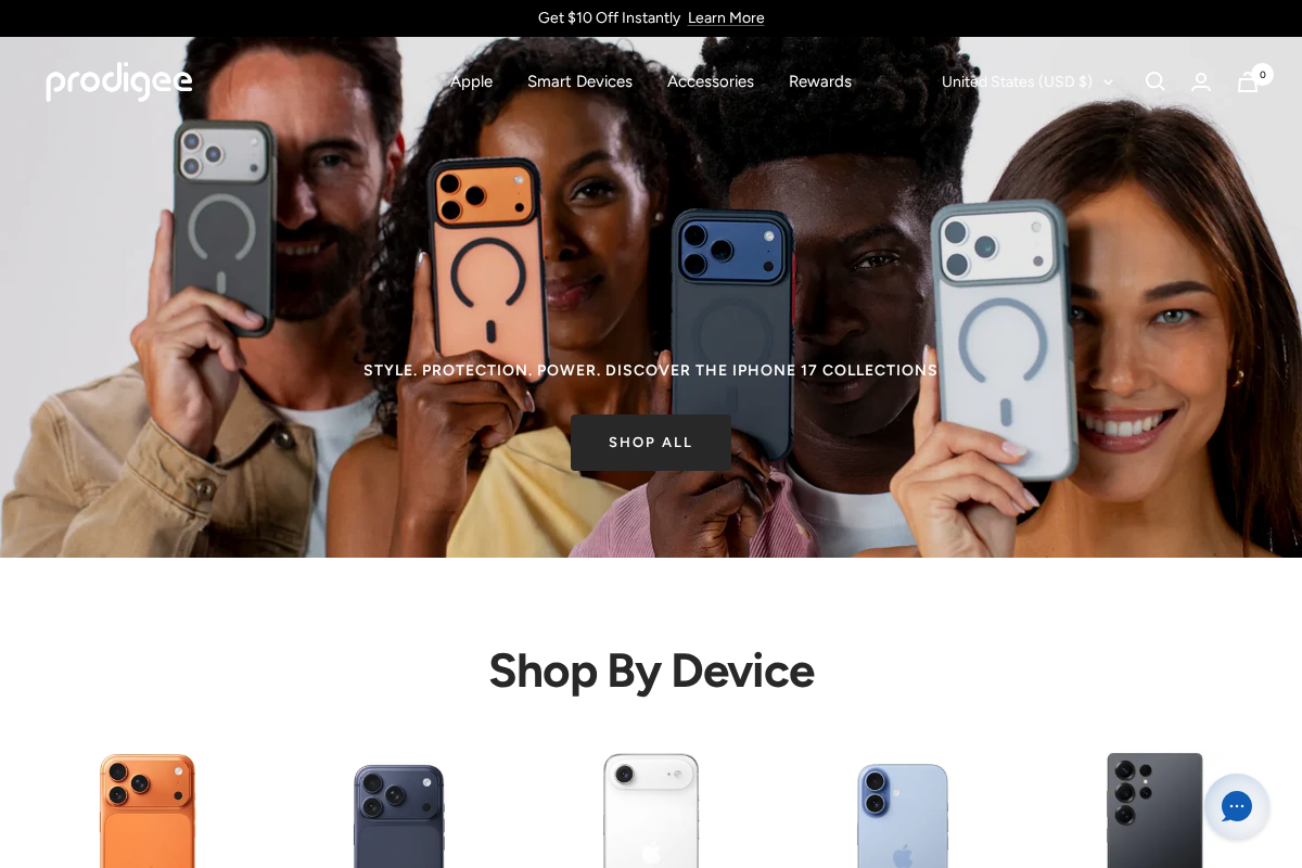 Prodigee homepage screenshot