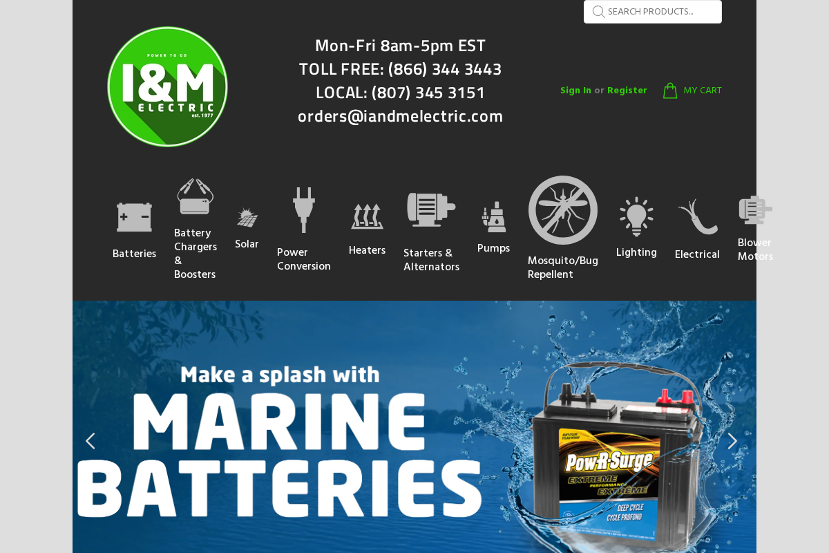 I&M Electric homepage screenshot