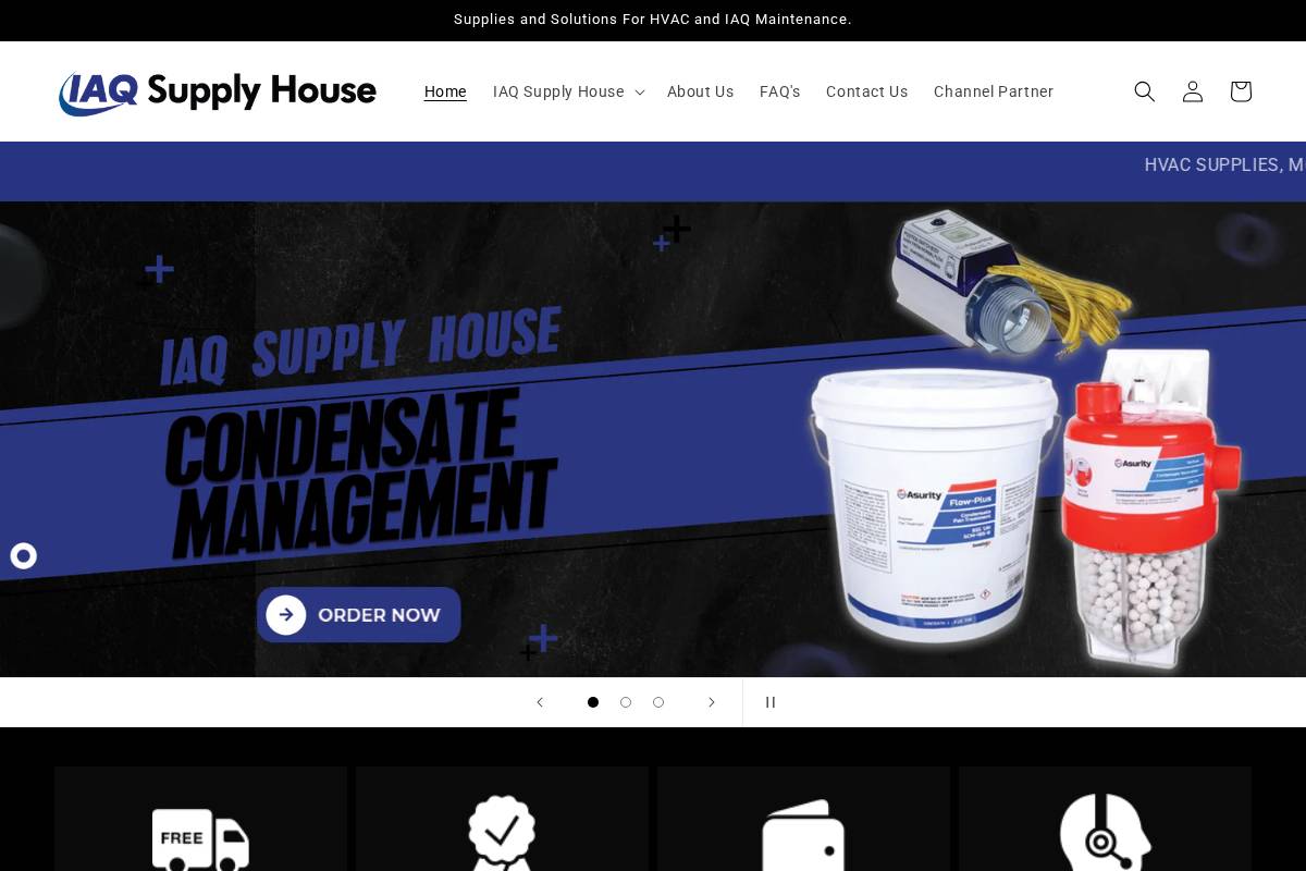 iaqsupplyhouse.com homepage screenshot