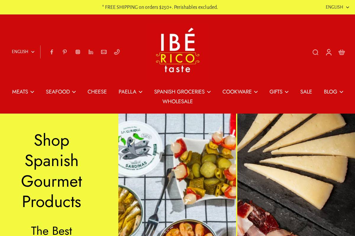 Ibericotaste homepage screenshot