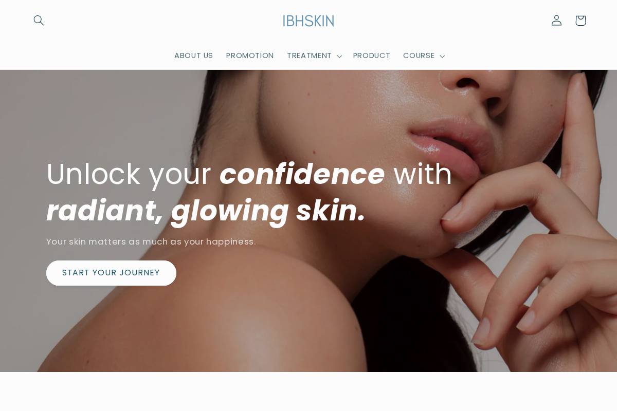 ibhskin.com homepage screenshot