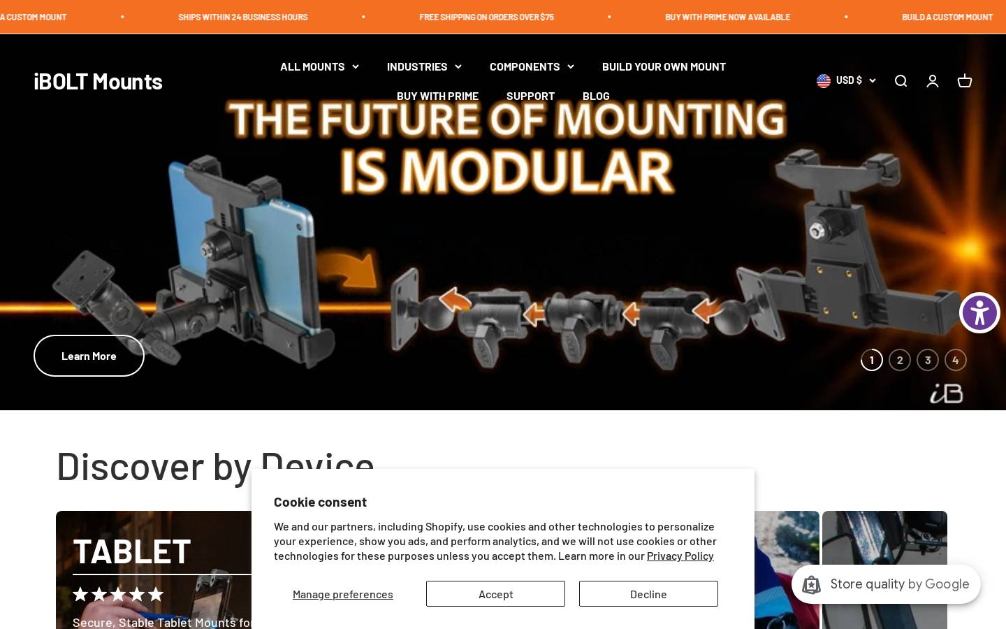 iboltmounts.com homepage screenshot