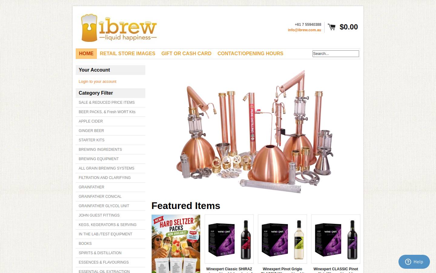 ibrew.com.au homepage screenshot