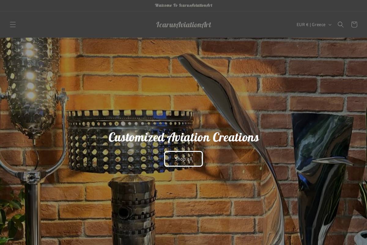 icarusaviationart.com homepage screenshot