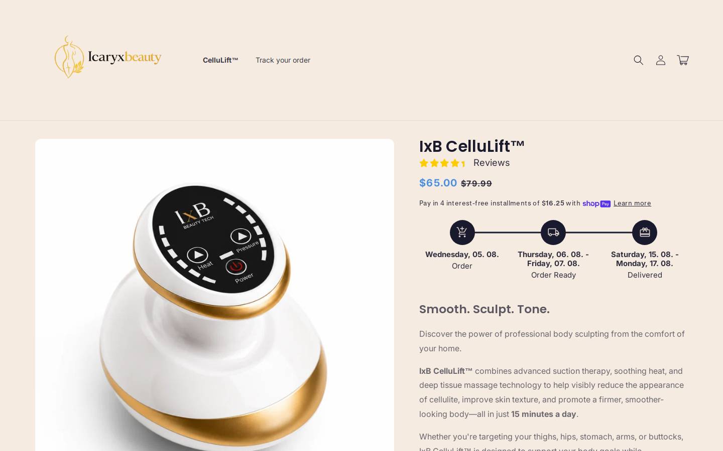 icaryxbeauty.com homepage screenshot