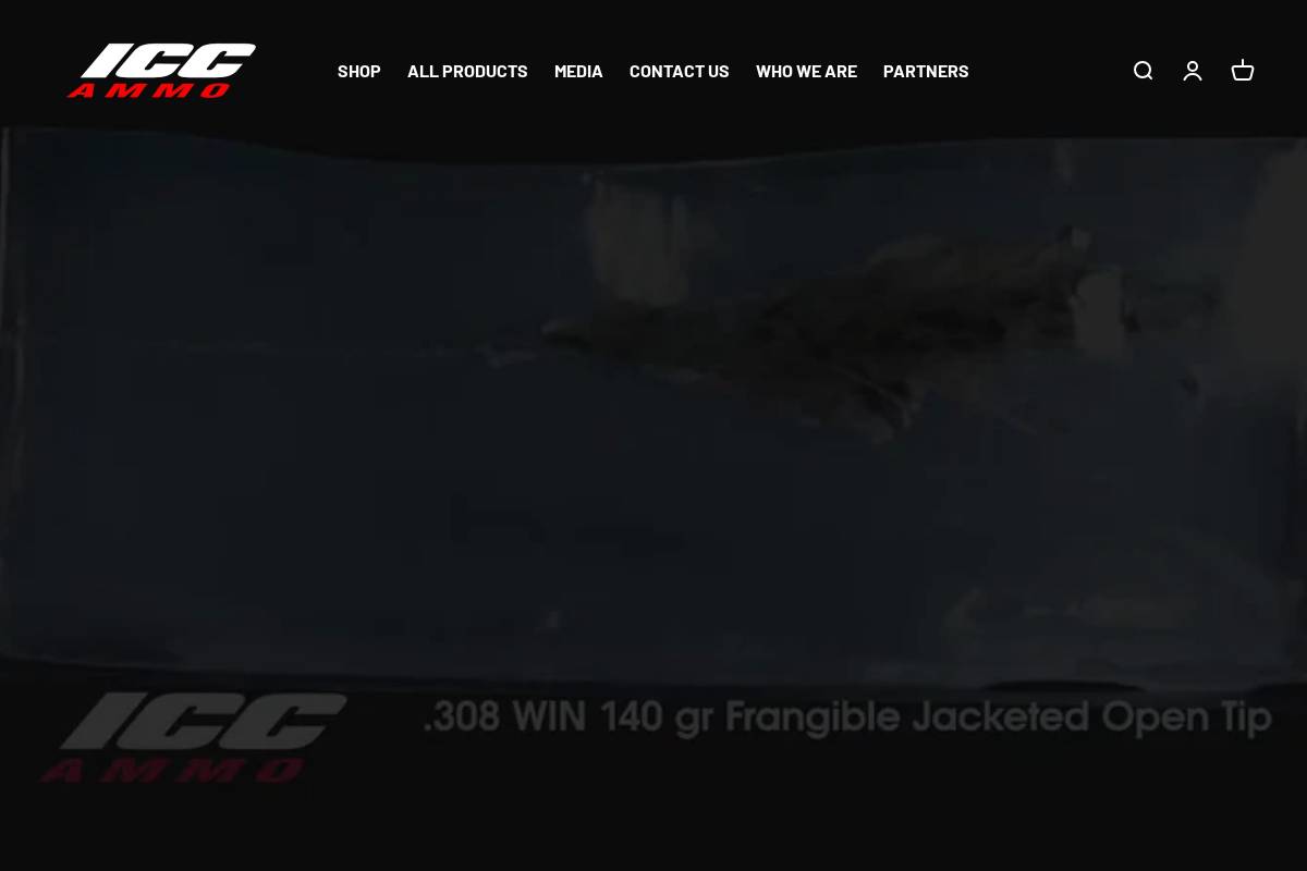 ICC AMMO homepage screenshot