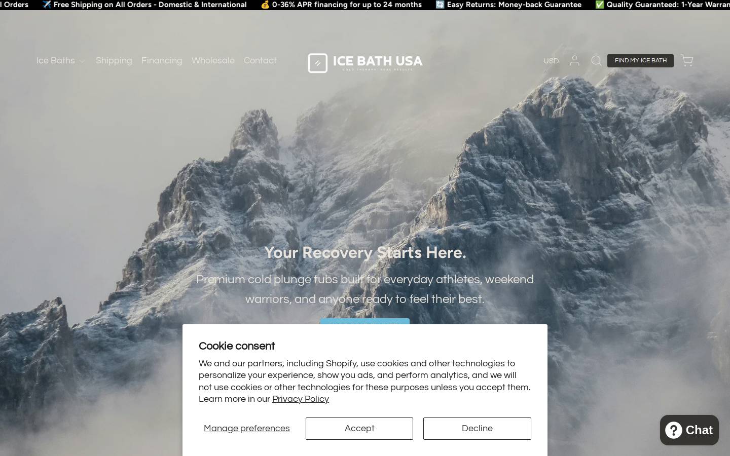 icebathusa.com homepage screenshot