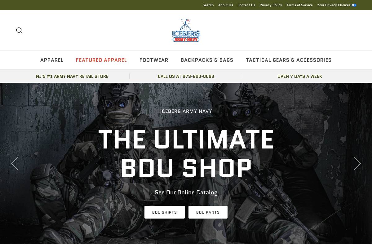 icebergarmynavy.com homepage screenshot
