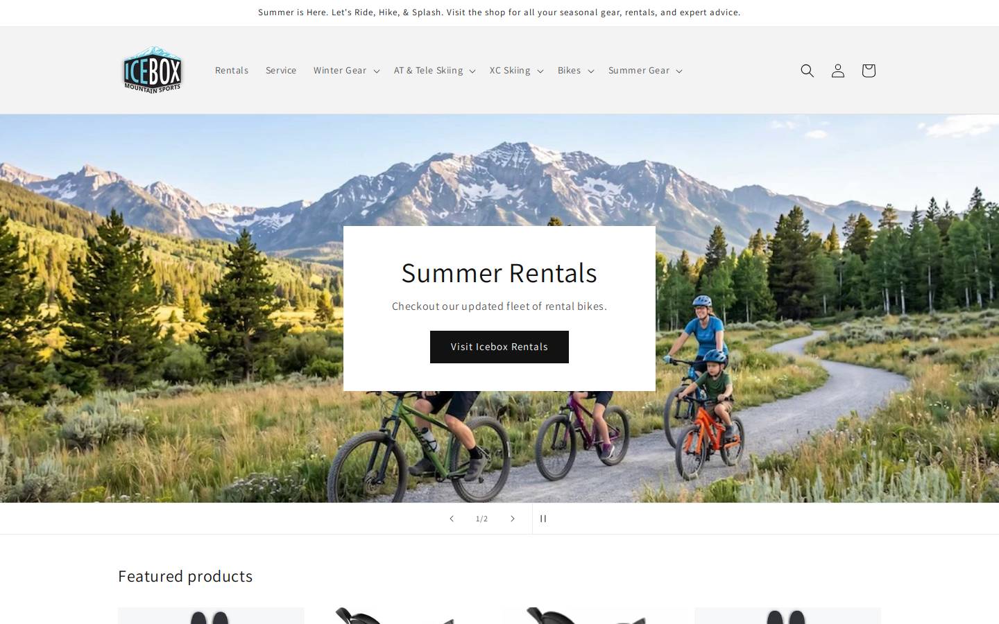 iceboxmountainsports.com homepage screenshot