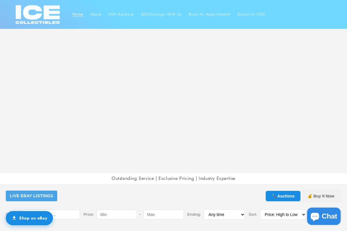 icecollectibles.com homepage screenshot