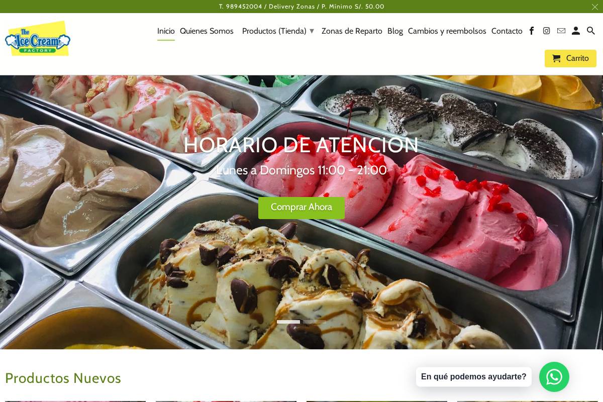 icecreamfactory.com.pe homepage screenshot