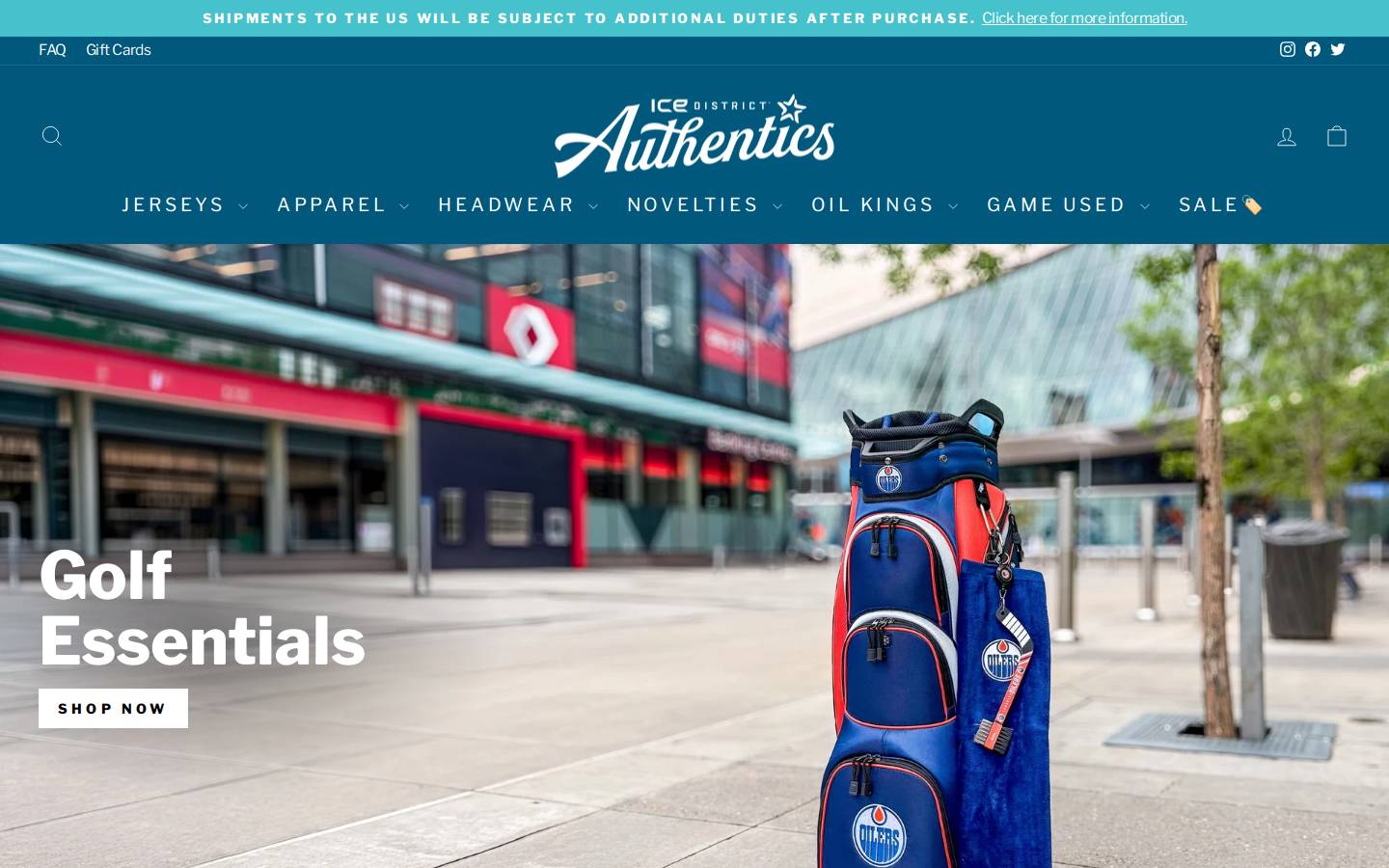 icedistrictauthentics.com homepage screenshot