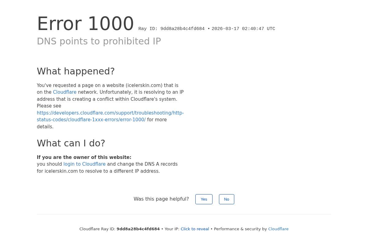 Icelerskin homepage screenshot