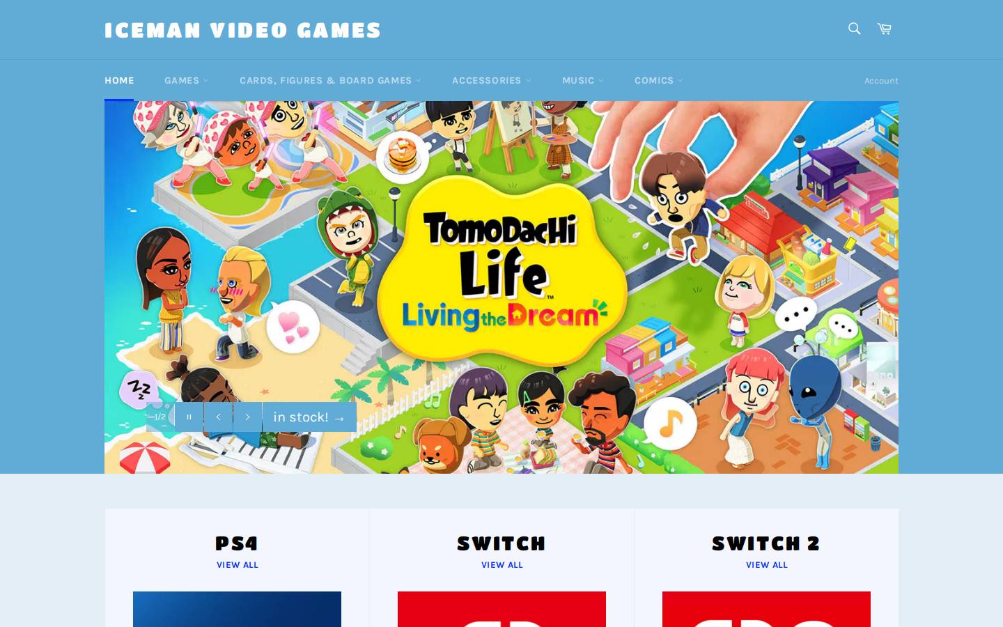icemanvideogames.com homepage screenshot