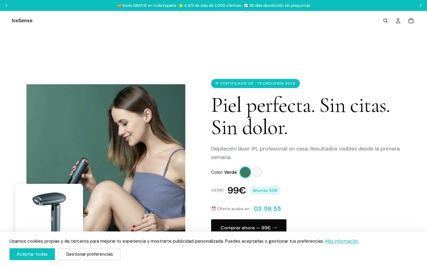 icesense.es homepage screenshot