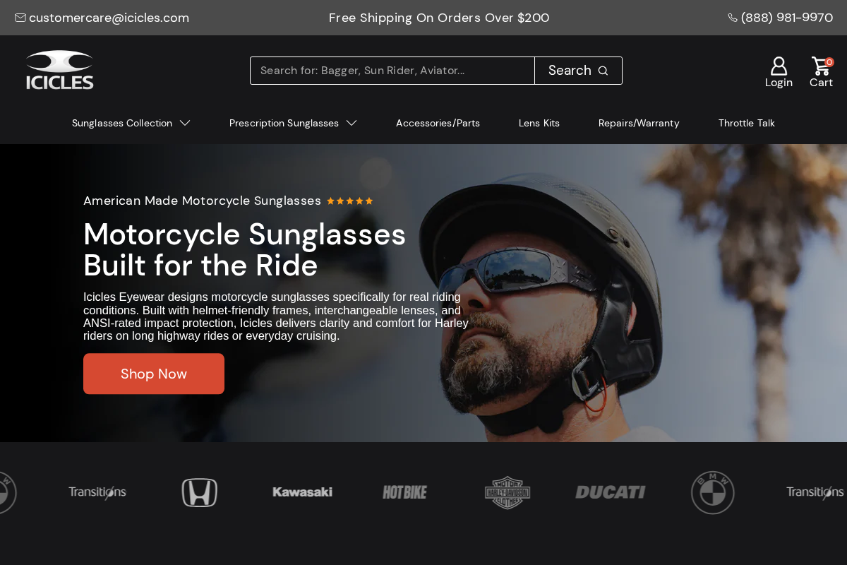 Iciclesusa homepage screenshot