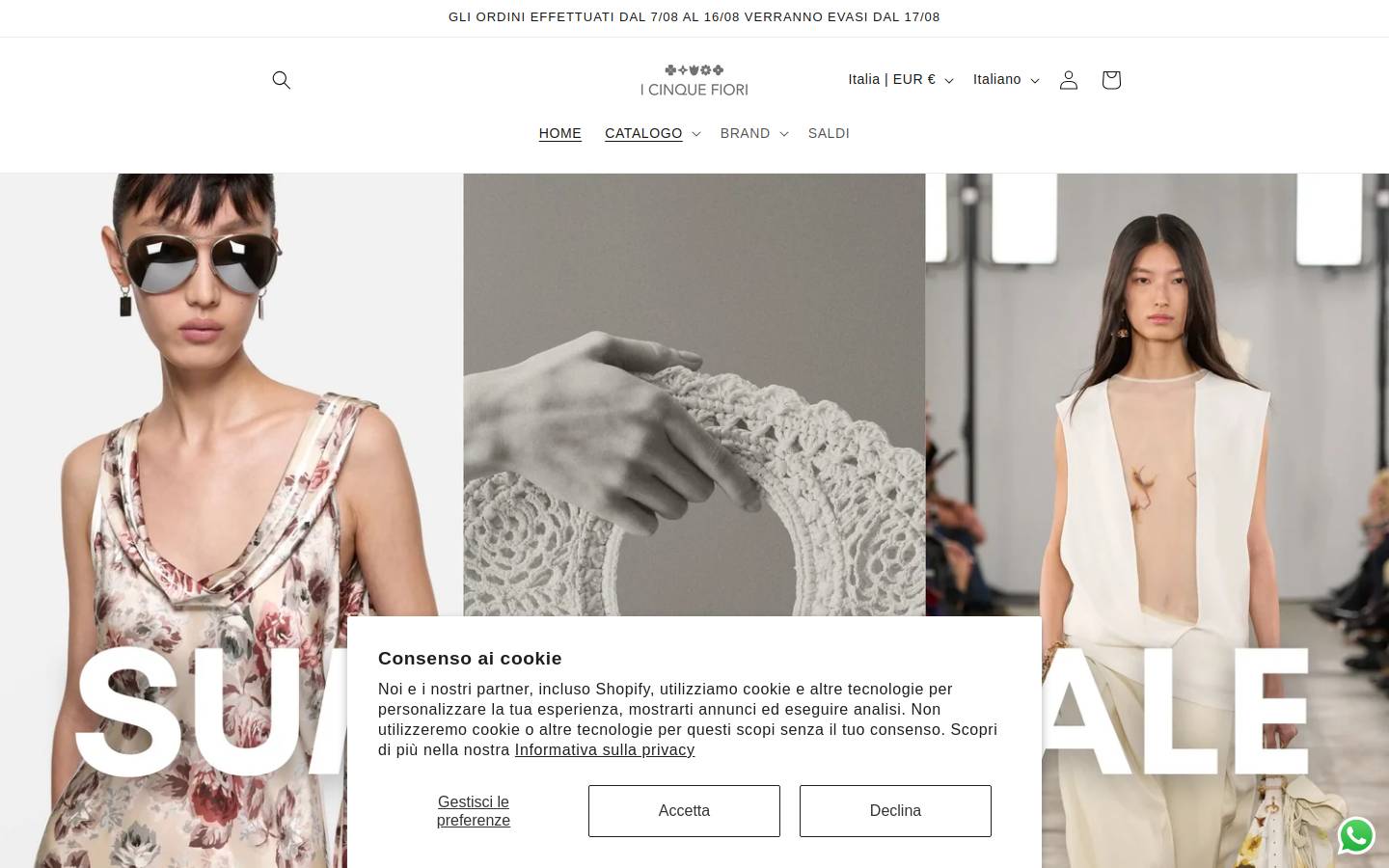 I Cinque Fiori homepage screenshot