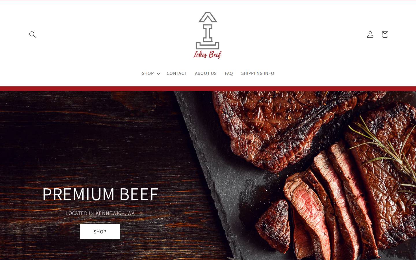 ickesbeef.com homepage screenshot
