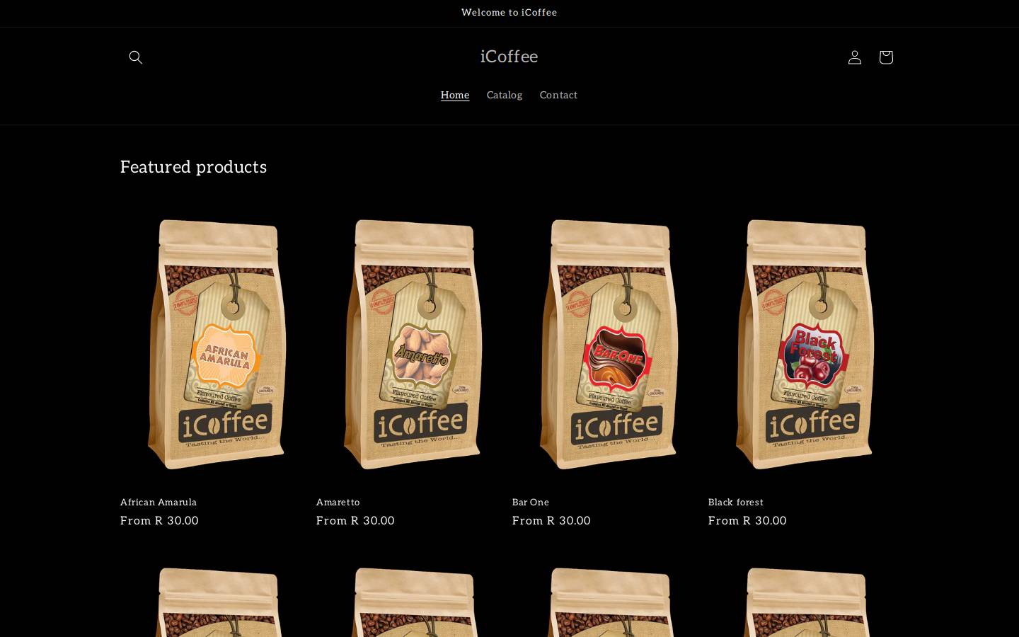 icoffee.co.za homepage screenshot