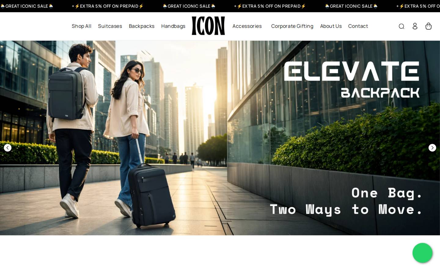 Icon homepage screenshot
