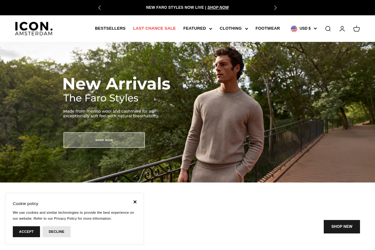 Hotel ICON homepage screenshot