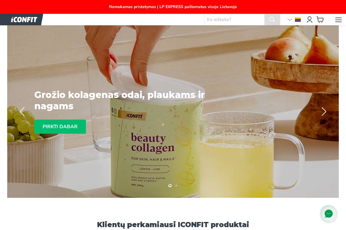 iconfit.lt homepage screenshot