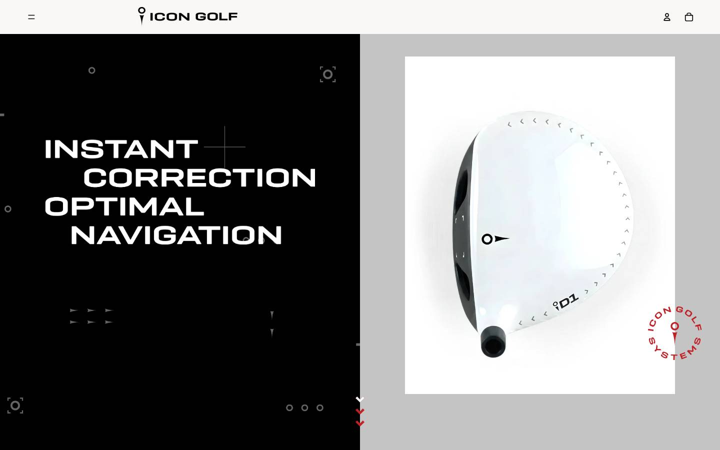 icongolfsystems.com homepage screenshot