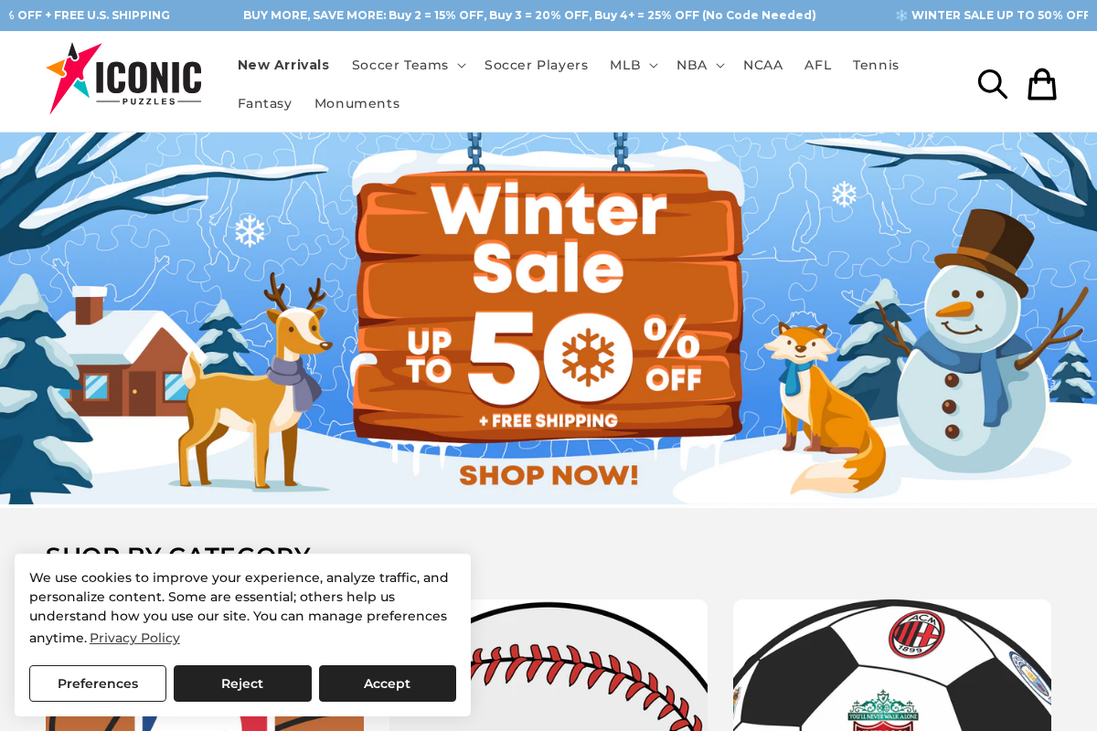 Iconic Puzzles  homepage screenshot