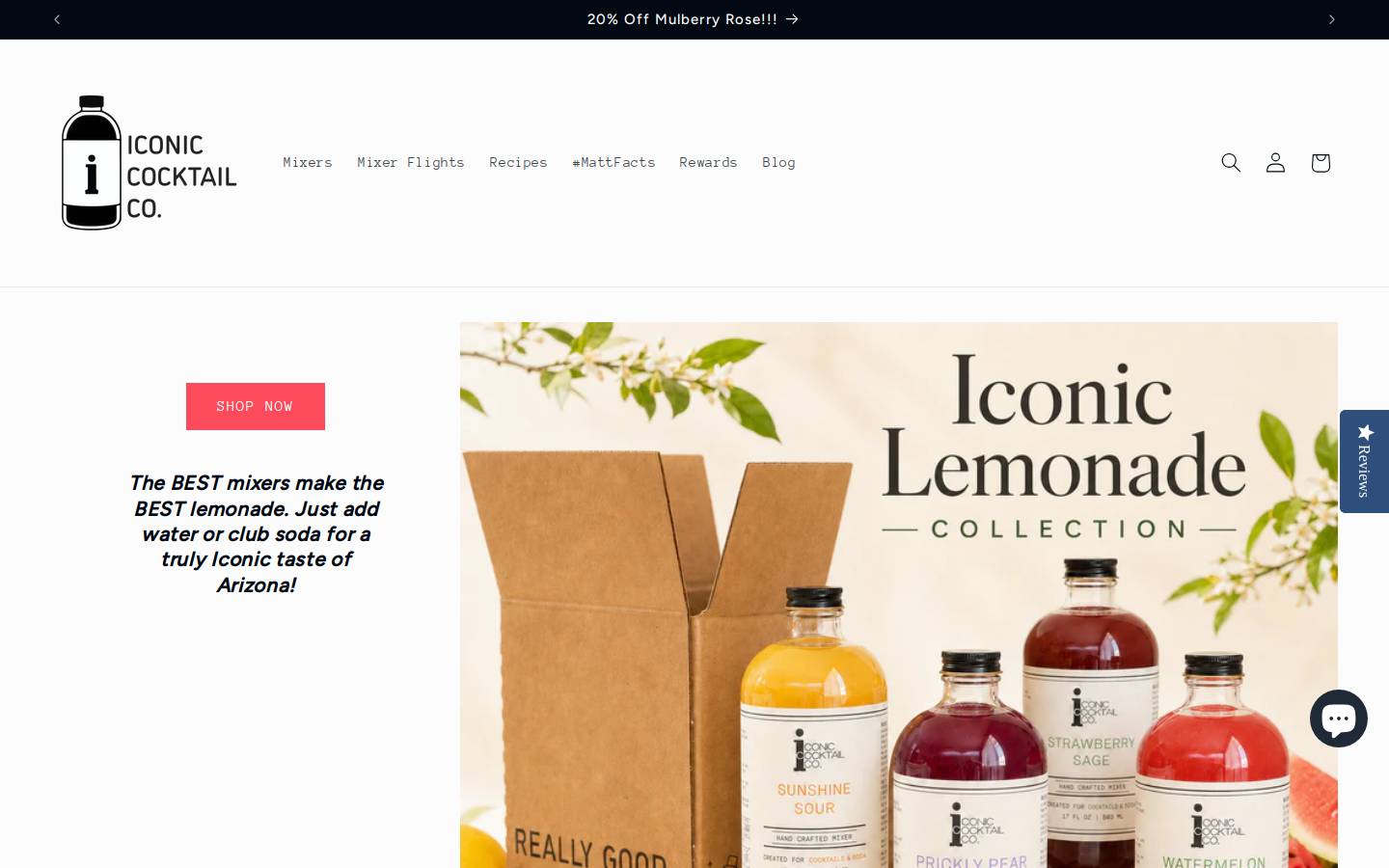 iconiccocktail.com homepage screenshot