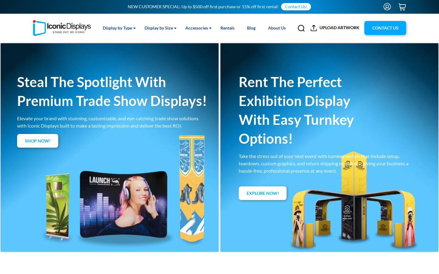 iconicdisplays.com homepage screenshot